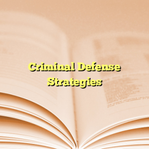 Criminal Defense Strategies